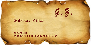 Gubics Zita névjegykártya