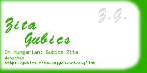 zita gubics business card